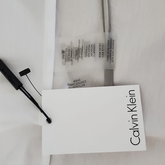 NWT Calvin Klein White Button Down Bell Half Sleeve Top Size Large - Picture 10 of 11